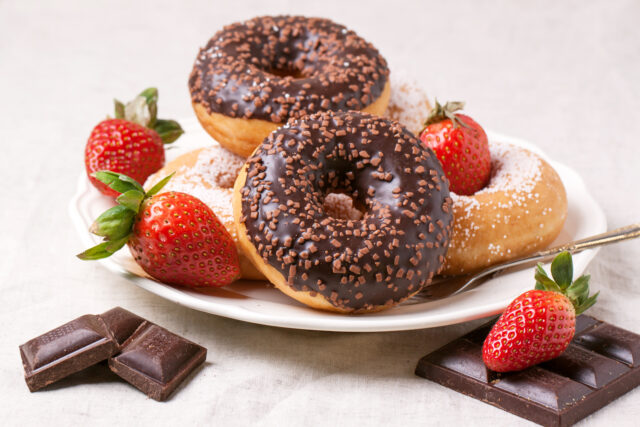 unhealthy food donuts and chocolate